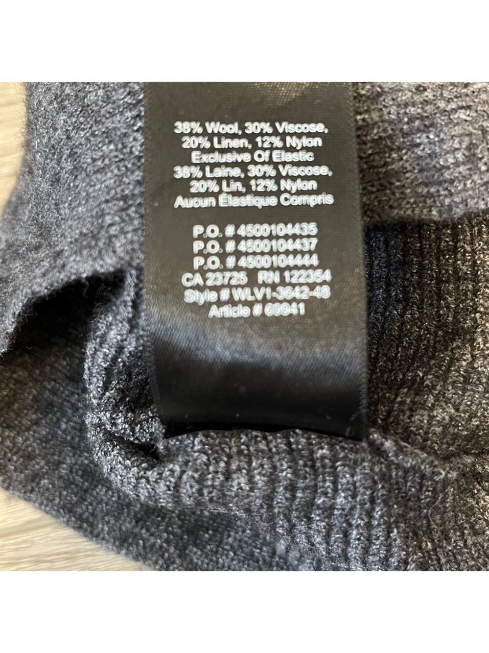 ARITZIA BABATON Wool Linen Blend Turtleneck Sweater, Grey, XS - Picture 9 of 11
